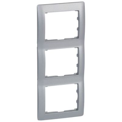 LEGRAND Rahmen 3-fach senkrecht Galea soft aluminium