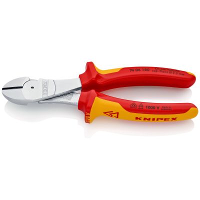 KNIPEX VDE-Kraftseitenschneider verchromt 180 mm, 2-K