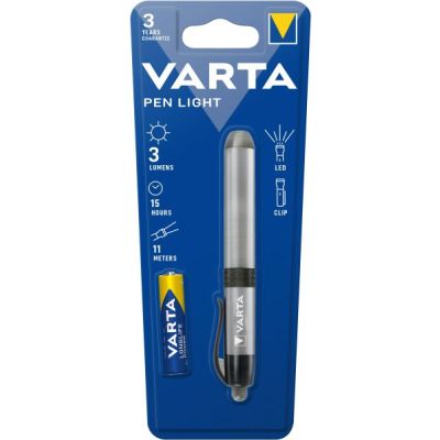 VARTA Taschenlampe Pen Light LED LW:11m 3lm 1xAAA alu-sw