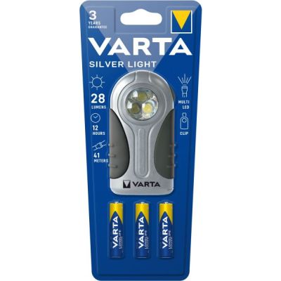 VARTA Taschenlampe Silver Light LED LW:41m 28lm 3xAAA sw-si