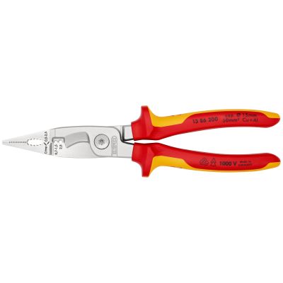 KNIPEX Elektro-Installationszange verchromt 200 mm, VDE