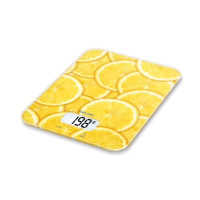 BEURER K&uuml;chenwaage b.5kg 1gTeilung Tara LCD Glas lemon