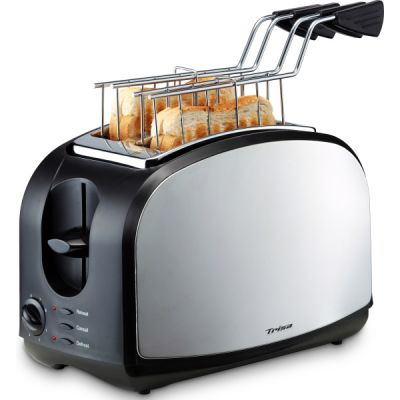 TRISA Toaster 2Scheiben 600W Zangen 8St. schwarz-silber