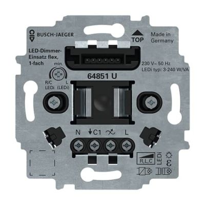 BUSCH-JAEGER 64851 U LED-Dimmer-Einsatz flex, 1-fach UP,...