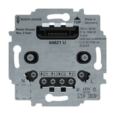 BUSCH-JAEGER 64821 U Relais-Einsatz flex, 2-fach