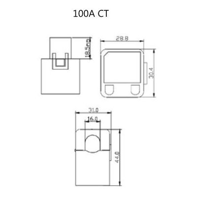 SOLAREDGE 100A Klapp-Stromwandler 50Hz 16 x 16 mm / 44 x...