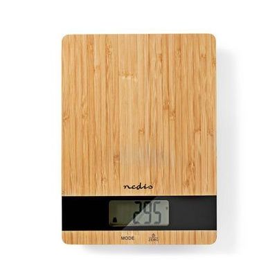 NEDIS K&uuml;chenwaage b.5kg 1gTeilung Tara LCD Holz