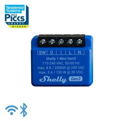 SHELLY Shelly Unterputz Plus 1 Mini Gen. 3 Relais max 8A...