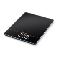 BEURER Küchenwaage b.15kg 1gTeilung Tara LCD Glas sw